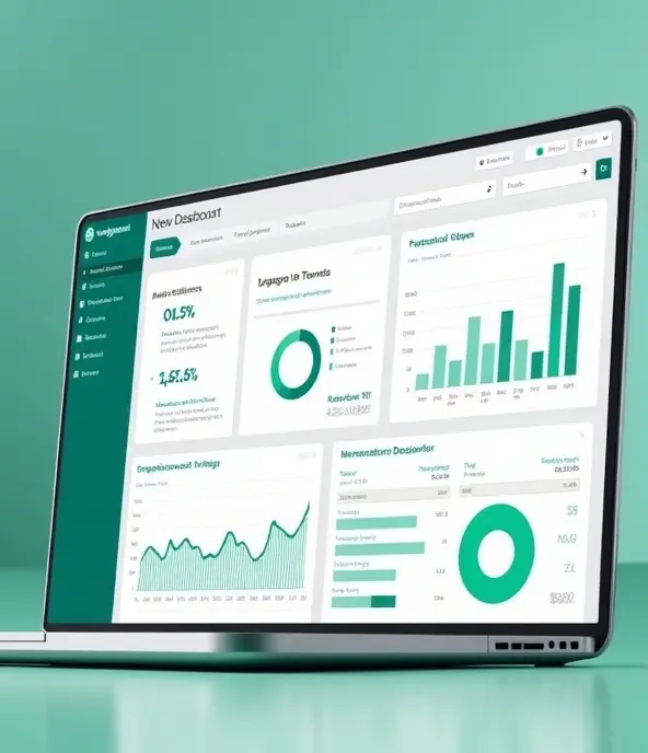 Dashboard de analítica en laptop